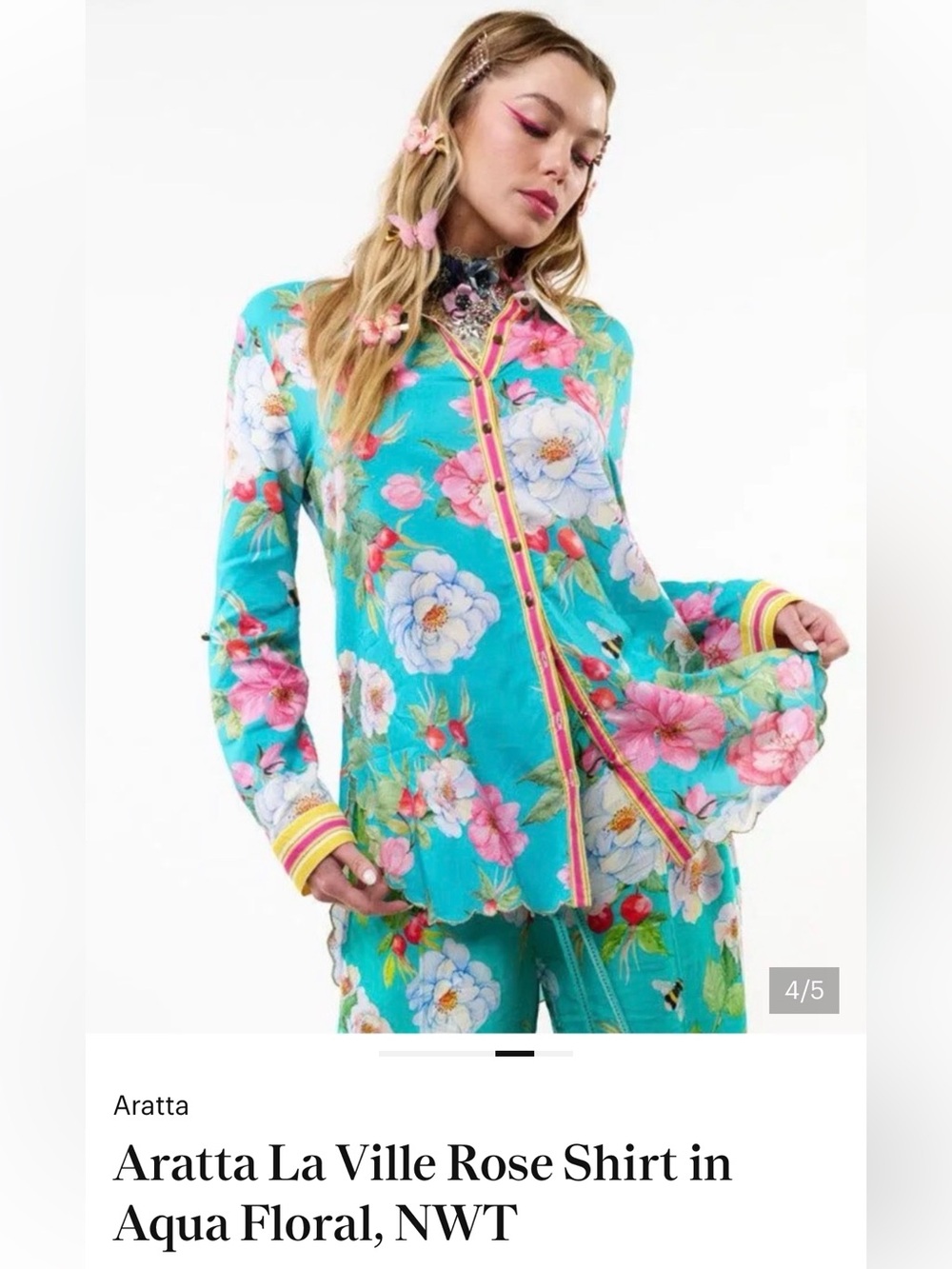 NWT Aratta Silent Journey- La Ville Rose Shirt